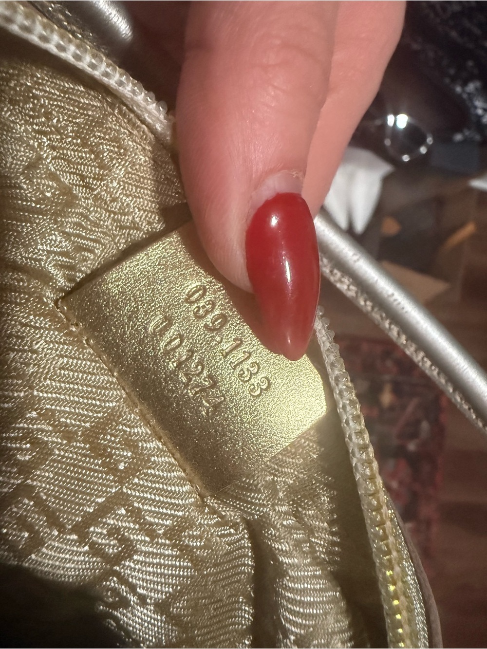 🇺🇸Authentic Gucci Vintage Mini Hobo Bag Aqua & Champagne Metallic Y2K Made Italy - Picture 8 of 10